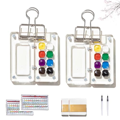 Tobio Mini Watercolor Travel Kit – 8-Grid Compact