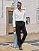 COOFANDY Mens Dress Pants Regular Fit Flat Front Pant Expandable Waist Casual Slacks Black