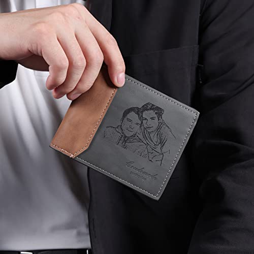 JewelOra Gifts for Men - Personalized Photo Wallet for Men - Custom Picture Wallet for Dad - Engraved Text PU Leather Wallet for Father Personalized Gifts4