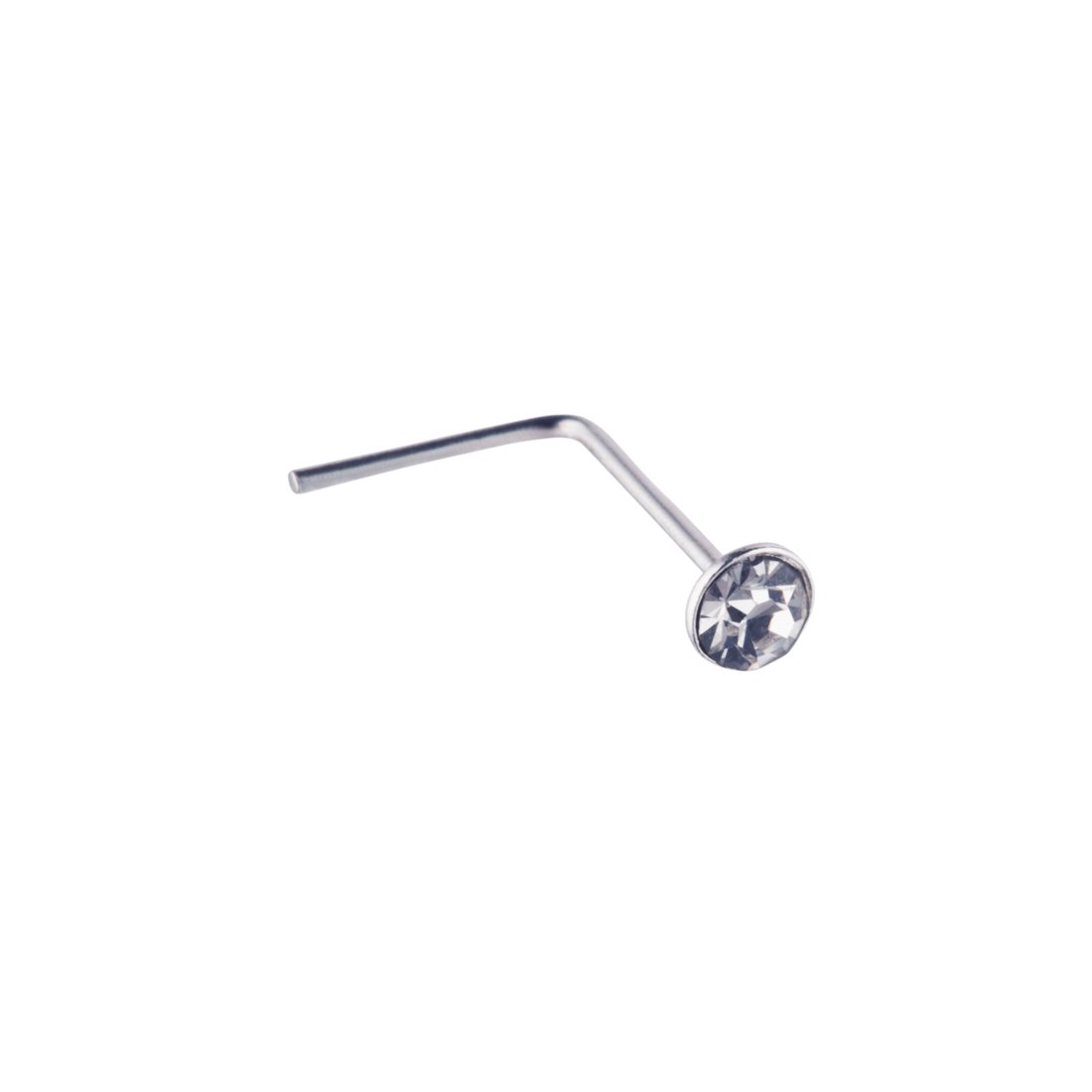 Silverly Mujer Anillo de la Nariz en Plata de Ley .925 Pequeño Cristal Bright 2 mm