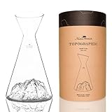Jarra de agua 1 L | Borosilicato de alta calidad soplado artesanalmente con montañas en relieve | TOPOGRAPHIC (Mont Blanc)