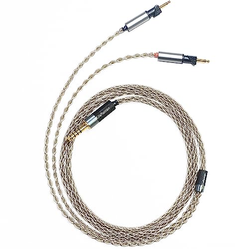 GUCraftsman 6N Single Crystal Silver Headphone Upgrade/Replacement Cable 4Pin XLR/4.4mm/3.5mm for Abyss Diana V2 Abyss Diana TC (3.5mm Plug)