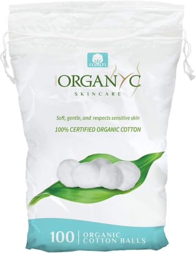 Image of Organyc 100% Organic Cotton Balls for Sensitive Skin 100 Count (Pack of 12)