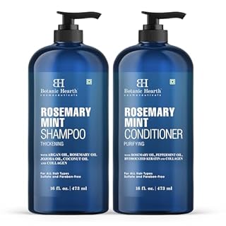 Botanic Hearth Rosemary Mint Shampoo and Conditioner Set, Thickening Formula, Promotes Hair Growth and Scalp Health Sulfate Free & Paraben Free, for Men & Women | 16 fl oz each
