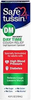Safetussin DM Day Time Cough Relief Syrup, 4 Ounce Bottle