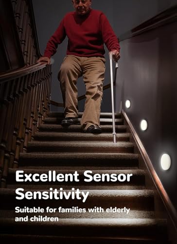 Homelist Motion Sensor Lights Indoor Rechargeable, 3 Pack Wireless Wall Night Light, LED Battery Operated Cupboard Puck Lighting for Stair, Bedroom, Bathroom, Kitchen Under Cabinet