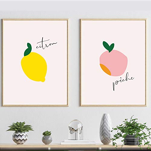 Toile Art Moderne Fruit Orange Pêche Impression Premium 50x70cm - 2