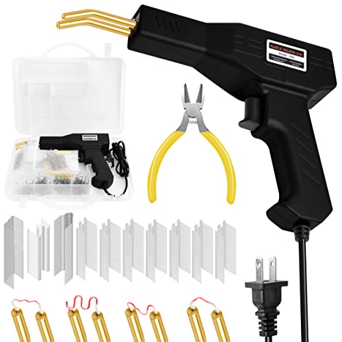 Image of TIMTOKIT Plastic Welder Kit, 800PCS Hot Staples, Hot Stapler Plastic Welding Repair Kit, 110V Automotive Bumper Repair Gun (Black)