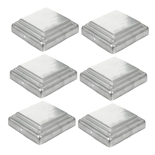 Tapones para postes de acero cuadrados: protectores de vallas duraderos x6