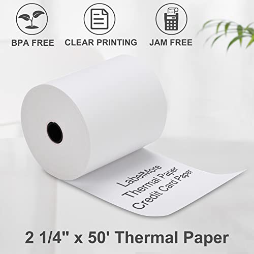Labelmore 2 1/4" X 50' Thermal Paper Rolls, Credit Card Paper Rolls Thermal, Cash Register Roll, Premium Pos Thermal Printer Paper (50 Rolls) #TOP2