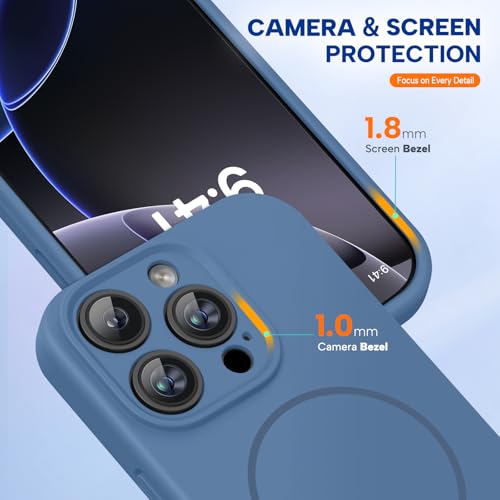 Miracase Magnetic for iPhone 16 Pro Case, Silicone, Glass Blue by Miracase - Image 7