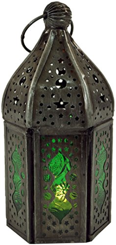 GURU SHOP Orientalische Metall/Glas Laterne in Marrokanischem Design, Windlicht, Lila, Farbe: Lila, 14x6x6 cm… – Bild 6