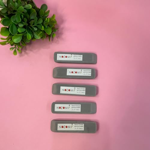 Image of NOZOMI - Sand Eraser /Natural Rubber Eraser for Fountain Pen Ink, Ball Pen and Pencil Eraser - Value Pack of 5 pc.