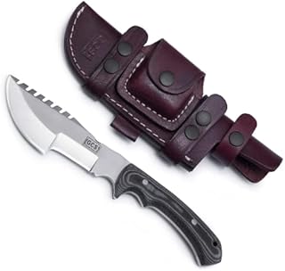 GCS Handmade G10 Handle D2 Tool Steel Tactical knife Hunting Knife Tracker Knife with leather sheath Full tang blade designed for Hunting & EDC GCS 256 - GCS Knives