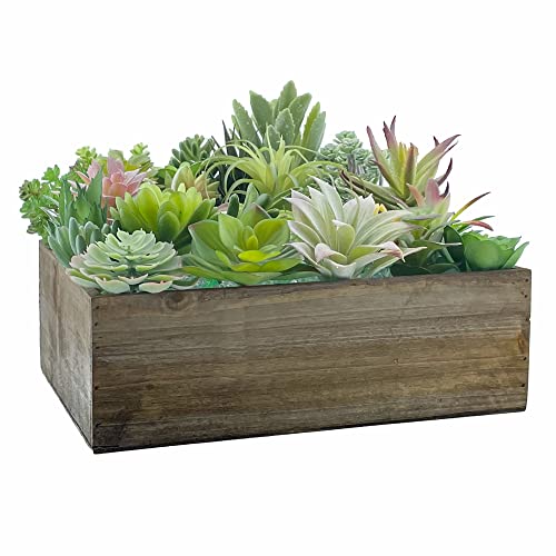 Cys Excel Wood Square Planter Box With Removable Zinc Metal Liner (H:4" Open:12"X12") | Multiple Size Choices Wooden Planters | Indoor Decorative Flower Box #TOP2