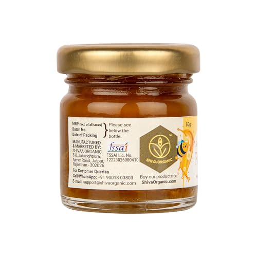 Image of Shiva Organic Honey With Bee pollen Enriched Royal Jelly 5000mg Natural Dietary Supplement (50 g)