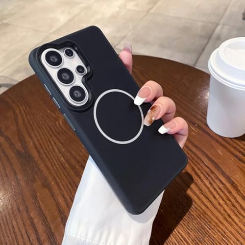 Étui magnétique Samsung S26 Ultra antichoc en silicone liquide noir