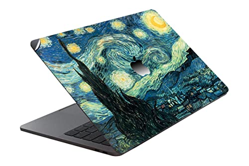 Image of GADGETS WRAP Printed Vinyl Top Only Skin Sticker Decal for Apple MacBook Air 13 inch 2017 Model - Starry Night Van Gogh