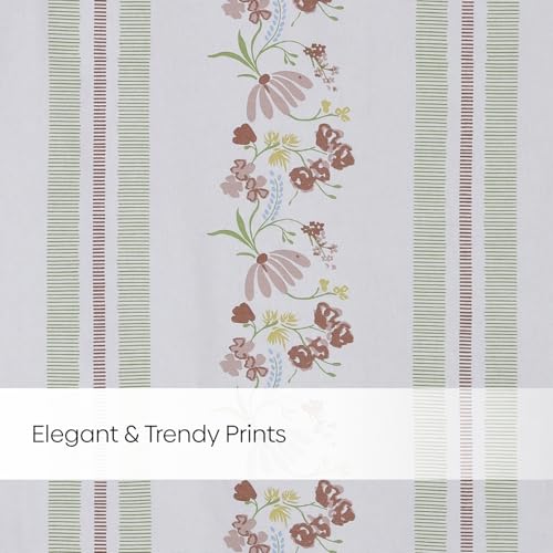 Image of haus & kinder Digital Printed Cotton Window Curtain 5 Feet Long Pack of 2 Window Curtains, 5 Feet Curtain for Window (Maison Fleuree, Multi 130x152 CM)