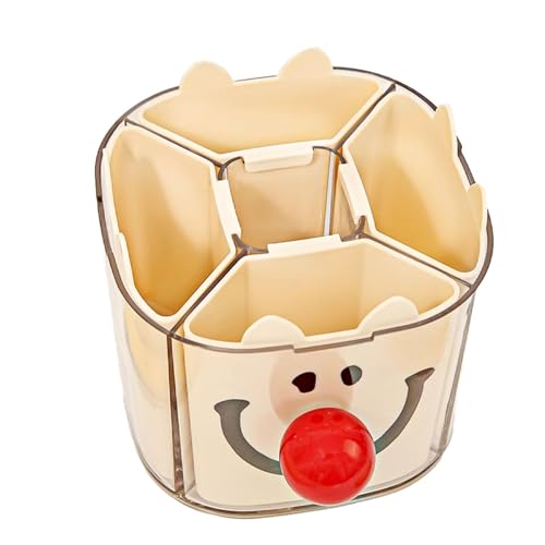 Organizador de papelería de , organizador de escritorio giratorio de 4 ranuras, accesorios de escritorio coloridos, soporte extraíble para bolígrafos para niños y niñas