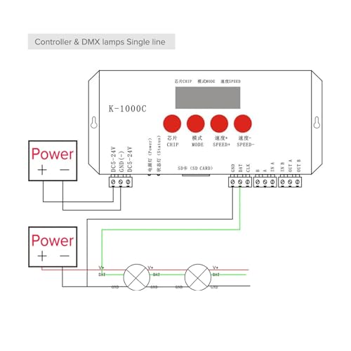 Contrôleur LED WS2815 programmable K-1000C pour matrice et grand projet