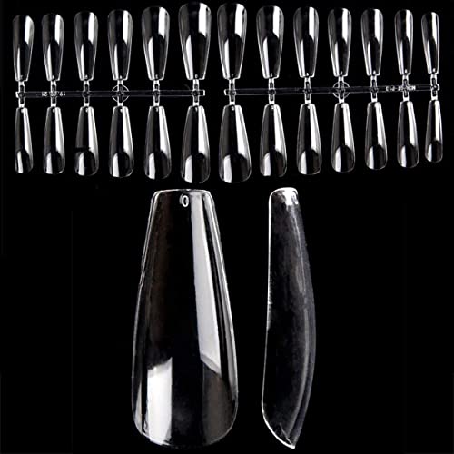 130 Ballerina Press-On Fullcover Tips Clear - Nailtips für eine einfache und schnelle Nagel Verlängerung Cover