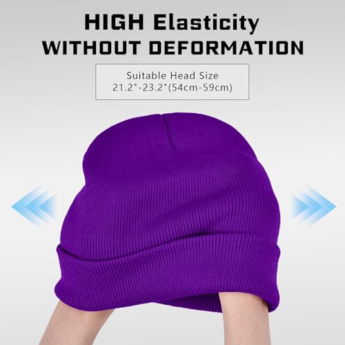 Image of ZOORON Beanie for Men Women Warm Winter Hat Unisex Soft Knit Cuffed Beanie