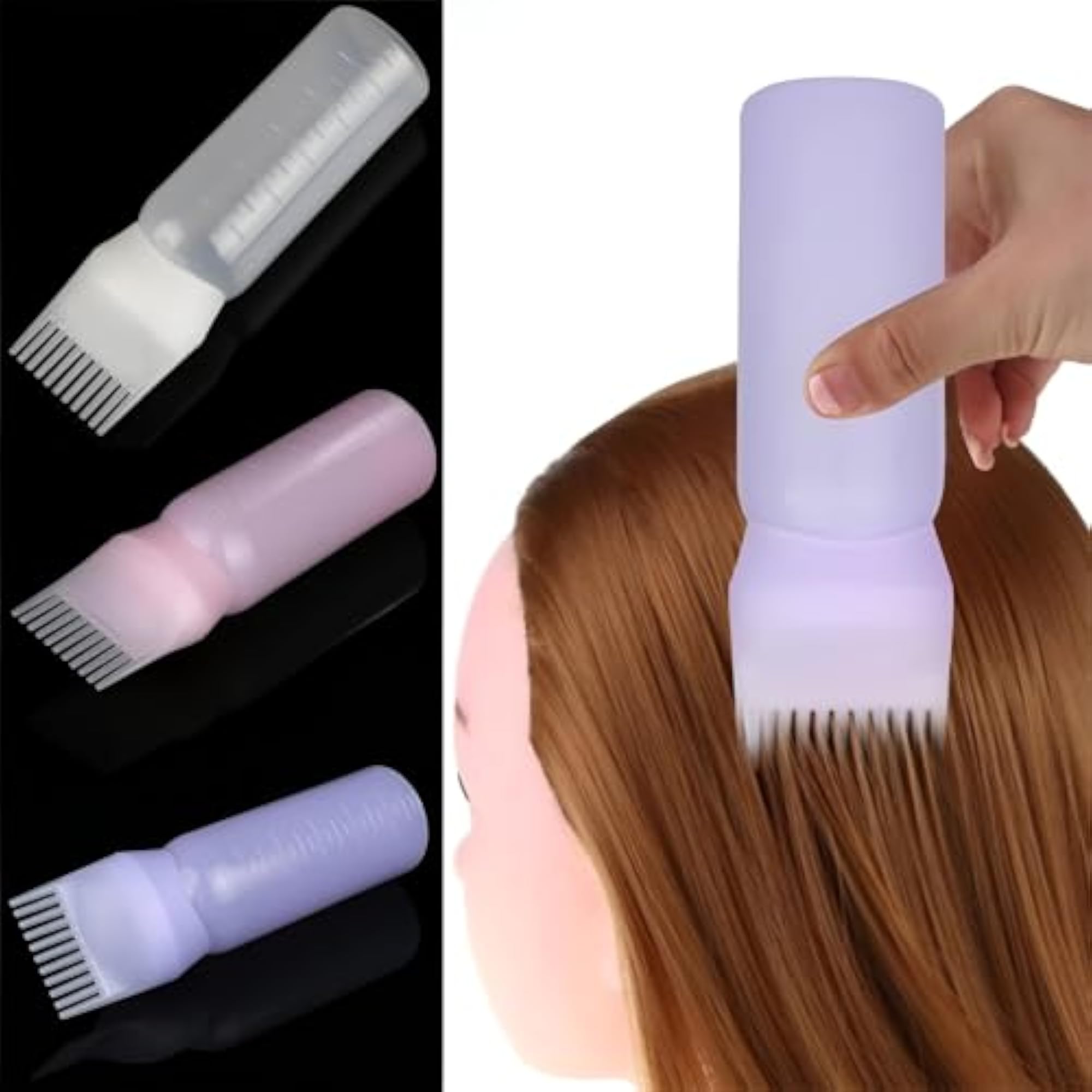 Hair Oil Applicator Bottle with Comb for Scalp Care