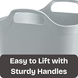 AOC24-40L Flexible Tub Large - Heavy Duty Plastic Flexi Bucket for Laundry, Garden, Toys, Storage - Multi Purpose Strong Container Bin - Large Capacity Durable Flexi Tubs (Cool Grey, L 40L) - Image 5