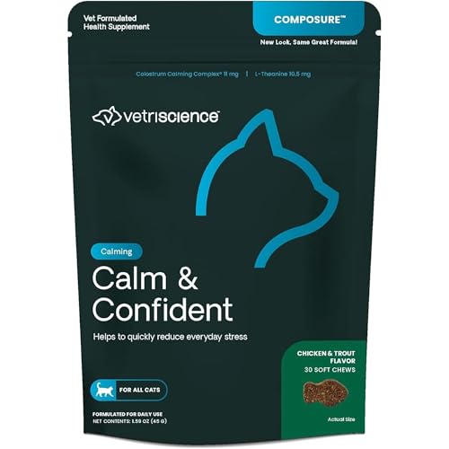 VetriScience Composure Calming Chews for Cats – Supports Relaxation &