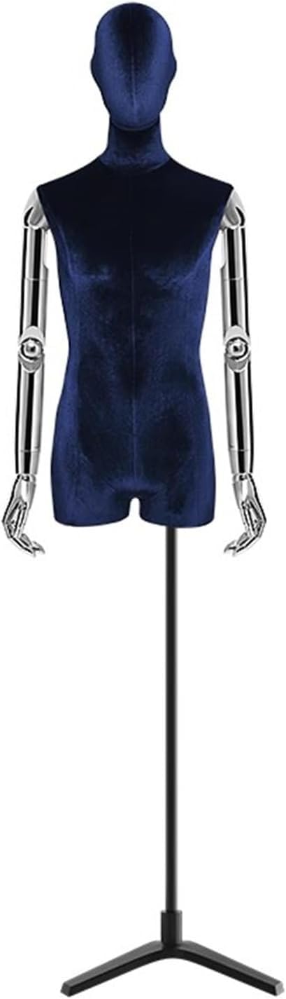 CONGRUI Fiberglass Male Body Retail Mannequins Adjustable Height and Detachable Manikin Used for Clothing Stores Sewing Shops(Blue)