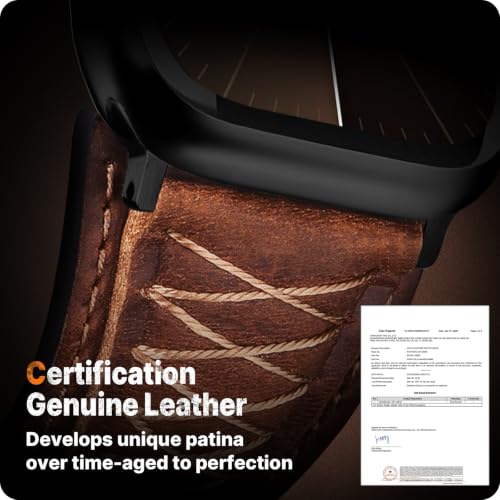Image of Fullmosa Top Grain Vintage Leather Strap Compatible for Apple Watch | Ultra3 /2 /1 49mm 46mm 45mm 44mm 42mm (NO WATCH) Premium Leather Band for iWatch SE3 /2 /1 series 11 10 9 8 7 6 5 4 3 2 1 Men