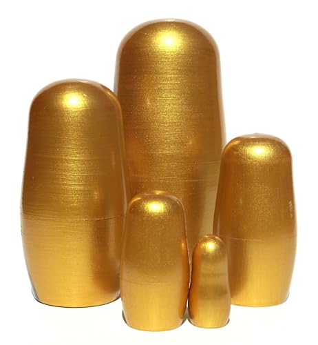KaleaBoutique Collectible Long Lasting Christmas Nativity Russian Style 5 Piece Nesting Dolls Gift Set Martyoshka Doll - Impressionism Style, 5.75 Inches Tall - Includes Glossy Gift Box.