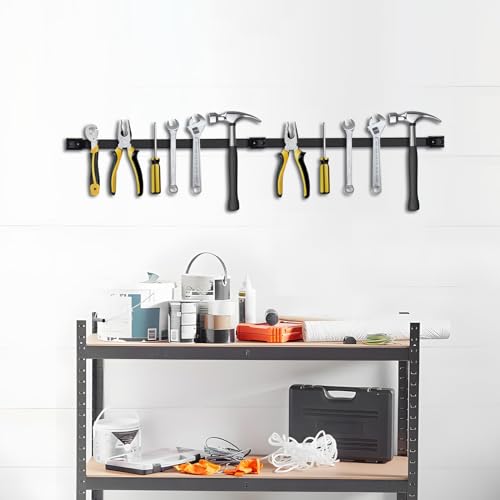 SDLDEER 16" Magnetic Tool Holder, 10 Packs Magnetic Storage Strips Magnet Bar PVC Coated for Garage Tool Organizer Mounted Hanging Strip,Heavy Duty of Holder Easy to Install by SDLDEER - Image 6