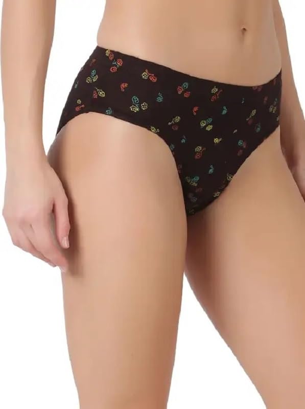 Image of INNERO Ladies Panties Combo, Cotton Brief for Women, Floral Print Panty Hipster Women's Underwear Pack of 4 - Colour May Vary