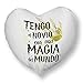 Cojín Corazón Tengo el Novio con más Magia del Mundo Harry Potter - Relleno Incluido - Diseño Frase de Amor romántica para Regalo de San Valentín o Aniversario - para sofá Sala de Estar o habitación