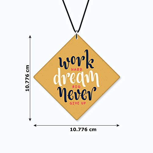 Image of TheYaYaCafe Yaya Cafe Motivational Gifts Acrylic Car Hanging Accessories Work Hard Dream Big Never Give Up Printed Interior Decoration