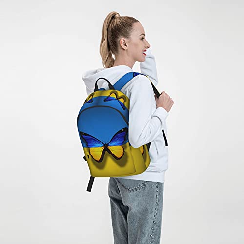 16 inch backpack Ukrainian Flag Butterfly Laptop Backpack Full Print School Bookbag Shoulder Bag for Travel Daypack3