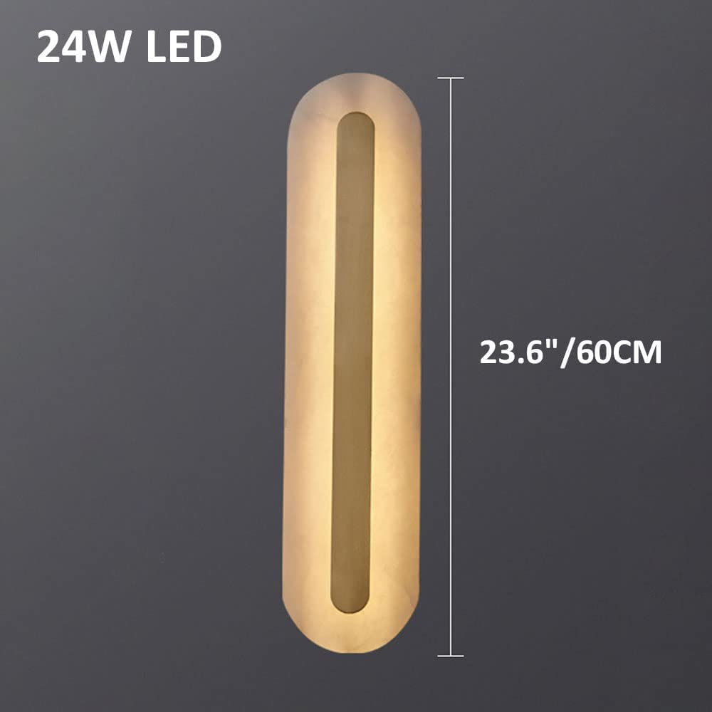 Applique da Parete in Marmo Moderne Lineari in Ottone Dorato con LED Dimmerabili Ideali per Camera da Letto Soggiorno Corridoio E Ingresso