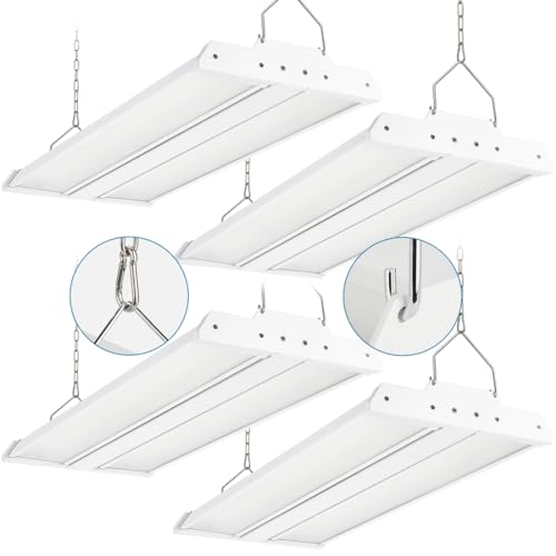 4-Pack Adjustable LED High Bay Lights for Warehouse