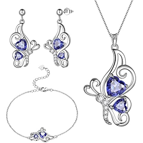 Butterfly Heart 925 Sterling Silver Jewellery Set Cover