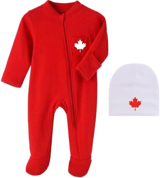 2-Piece Baby Canada Set, Custom Handmade Canada Maple Leaf Long S...