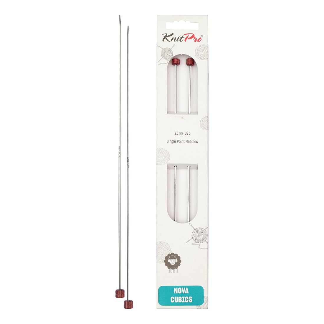 KnitPro Nova Cubics Single Pointed Needles 10" (25cm) | 2.00mm