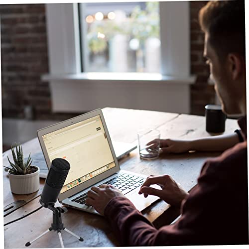 Microphone à condensateur cardioïde USB stable équipé d'un support noir robuste - 3