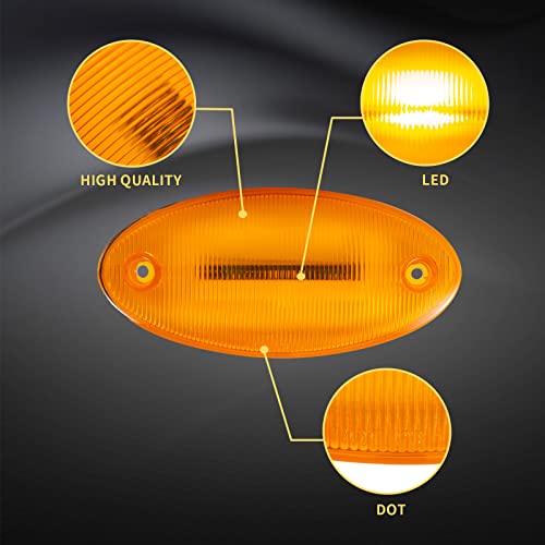 Everesthd 5Pcs Cab Marker Lights Led Top Roof Lamps Amber Lens Assembly Fit For International Prostar, Durastar, Workstar 2008-2018 Truck Parts #TOP1