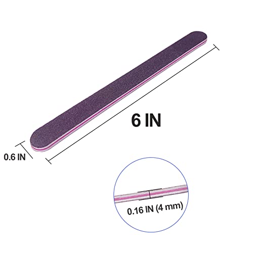 24 Pcs Nail File, Emery Board Nail Files For Acrylic Nails And Natural Nails, 100/180 Grit Double Sided Emery Boards For Fingernail Professional Reusable Manicure Pedicure Tool #TOP5