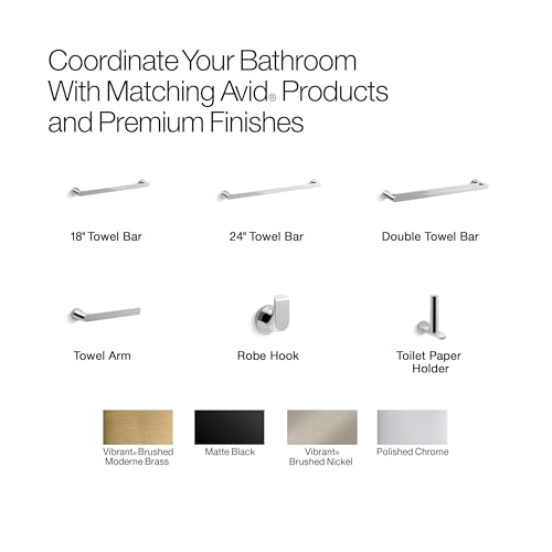 Towel bar K-97495-BL Kohler matte black pour un style moderne