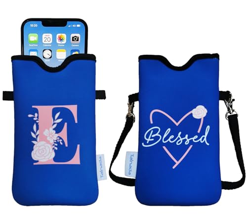 Image of Tainada Neck Phone Personalized Initial Pouch w /Crossbody Strap(Letter E)