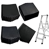 Yaxloi 4 Stück Leiterfüße, Leiter Füße, Fußkappen für Leitern, Leiter Ersatzfüße, Geeignet für Leiter mit 2x4 cm(20×40 Mm) Vierkantrohr, mit Rutschfesten Fußpolstern für den Innen- und Außenbereich
