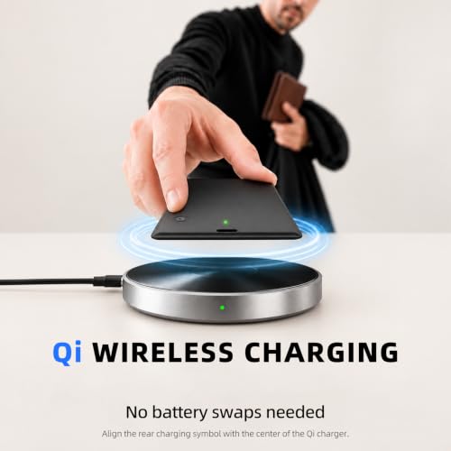 UQO Wallet Tracker Card, Works with Apple Find My or Google Find Hub | MFi certified. Works with Android. Qi charging. 85dB+ sound. Separation alerts. Wallet & passport fit. Great gift idea. - image 5